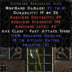 15/3 Berserker Axe - 5 Sockets (Grief Base) - West Ladder