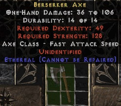 (Unidentified) Rare Berserker Axe - East Ladder