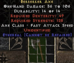 (Unidentified) Rare Berserker Axe - West Ladder