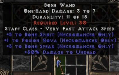 +3 Bone Spear / +3 Bone Spirit Necro Wand - East Ladder