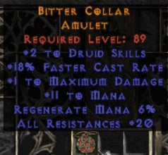 Bitter Collar Amulet - West Ladder