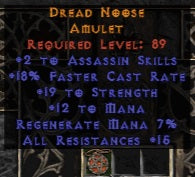 Dread Noose Amulet - West Ladder