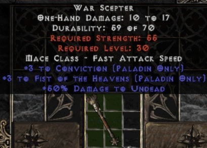 +3 Fist of Heavens / +3 Conviction Scepter - West Ladder