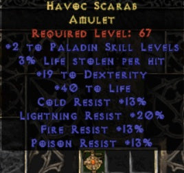 Havoc Scarab Amulet - West Ladder