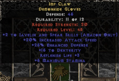Imp Claw Demonhide Gloves - East Ladder